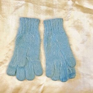 GLOVES, ANGORA, VERY SOFT, LIGHT BLUE, SIZE 8, BY SENIORITA, NO TAGS BUT ARE IN